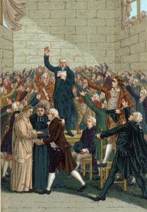 French Revolution (1789-1799). The Oath of the Jeu de Paume in Versailles on 20 June 1789 in the middle of Jean Sylvain Bailly (1736-1793) by French School