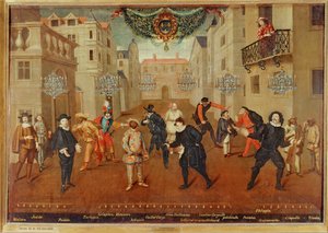 French and Italian Comedians by French School