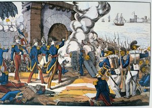 French attack on the Mexican fortress of San Juan de Ulua during the Pastry War of 1838