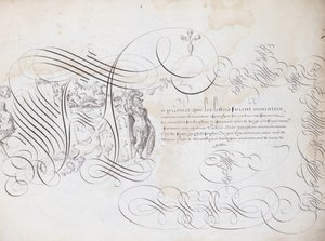 French calligraphy: The garden of writing by Robert Vignon around 1600. Historical library of the city of Paris by French School
