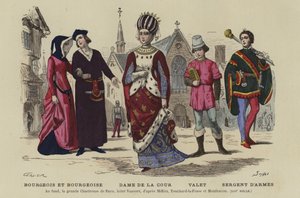 French costumes of the 13th Century by French School