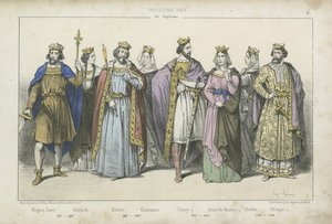 French Kings and Queens of the 10th, 11th and 12th Century by French School