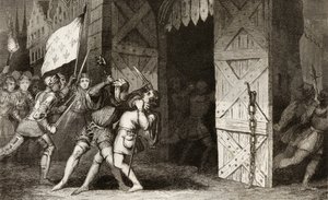 French Knights Attack an English Held City During the 100 Years War, from 