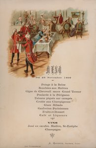 French menu for a dinner