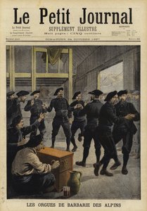 French Mountain Troops Dancing to a Barrel Organ by French School