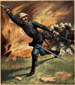 French Officer in Tonkin (Indochina) during a Battle against the Chinese Army; 1891 by French School