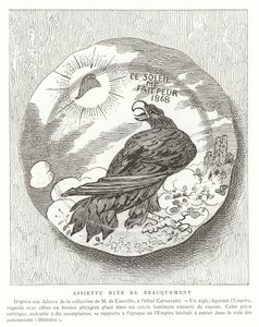 French Satirical Plate, 1868 by French School