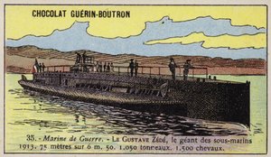 French submarine Gustave Zede by French School
