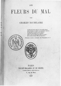Front Cover of the First Edition of Les Fleurs du mal by Charles Baudelaire, published by Poulet-Malassis et de Broise, 1857