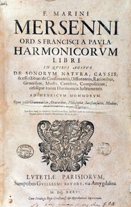 Frontispiece of Harmonie universelle by Marin Mersenne