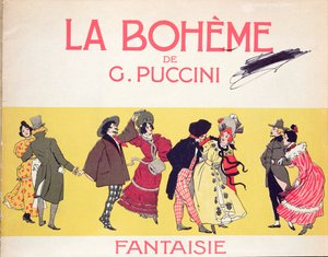 Frontispiece of the score sheet for La Boheme by Puccini, early twentieth century