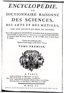 Frontispiece to The Encyclopedia of Science, Art and Engineering by Denis Diderot (1713-84) Published in Paris, 1751