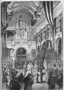 Funeral of Marshal Pelissier (1794-1864), Duke of Malakoff: famous funeral service in the church of the Invalides, June 9 by French School