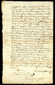 Fur Trade Contract Between Francois Francoeur and Four Voyageurs for Transport of Goods and Purchase of Beaver Pelts in Michilimackinac and Chicago by French School