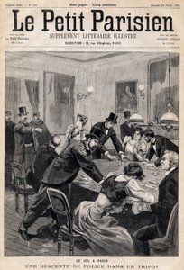 Game house in Paris: Police raid in a gambling club (casino). One of the newspaper Le Petit Parisien on 26/02/1893 (engraving) by French School