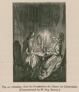 Gaming; from the Occupations des Dames, by Chodovieski by French School