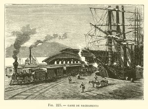 Sacramento Station (engraving) by French School