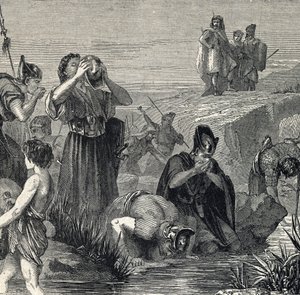 Gedeon (Gideon) Calls by God to Defeat the Madianites Chooses His Soldiers from Among Those Who Drink While Carrying Water to Their Mouth by French School