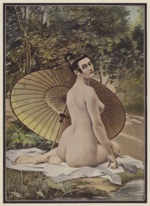 Geisha Taking a Bath by French School