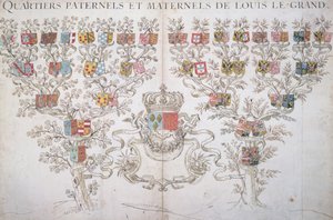 Genealogy of Louis XIV (1638-1715) showing his right to the crown of France, 1643 by French School
