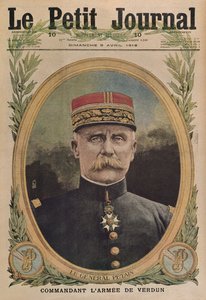 General Petain commanding the army of Verdun, front cover illustration from Le Petit Journal, supplement illustre, 9th April 1916