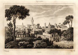 General View of Siena in Tuscany, Engraving by C. Deveze in 
