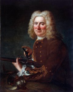 Gentleman with a flintlock gun by French School