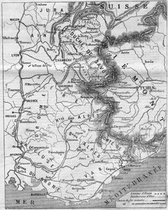 Geographic map of the Duchy of Savoy and the County of Nice