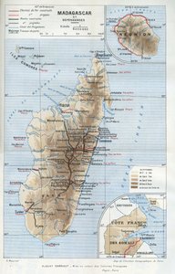 Geographic Map of the Colony of Madagascar and Its Dependencies, in "La Mise en Valeur des Colonies Francaises", Albert Sarraut