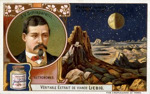 Giovanni Virginio Schiaparelli (1835-1910), Italian Astronomer and Lunar Landscapes - Chromolithography Liebig, Circa 1900