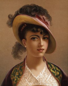 Girl in Pink Hat by French School
