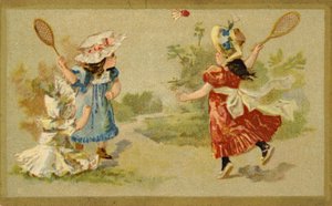 Girls Playing Shuttlecock by French School