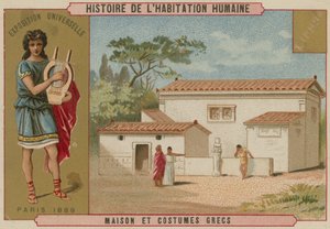 Greek House and Costumes by French School
