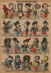 Grotesque Military Caricatures by French School