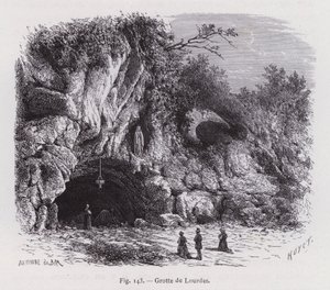 Grotto of Lourdes (engraving) by French School