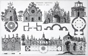 Grotto designs from Jardins Anglo-Chinois by George Louis Le Rouge, published 1775-78 by French School