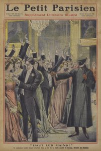Hands Up! An Audacious Robber Relieving Guests at a Society Ball in Chicago of Their Jewellery by French School
