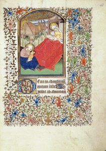 Manuscript 69 f.48r, Birth of Jesus, from the Book of Hours of the 