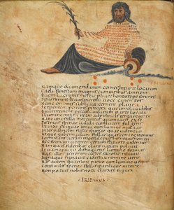 Illustration of the constellation Eridanus, and text, c.820-40 by French School