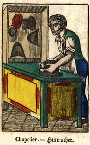 Hatter; Series on trades, image of Epinal of the 19th century by French School