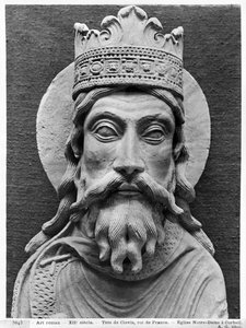 Head of Clovis I, from the Church Notre-Dame of Corbeil (plaster cast) (detail) by French School