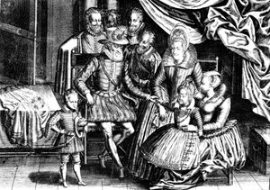 Henri IV (1553-1610) King of France with his Family and his Councillors