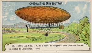 Henri de la Vaulx hovering in an airship above Longchamps for several hours