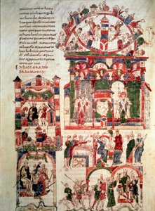 History of the life of King Solomon. Page of the Bible of Noailles by French School