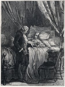 Honore Gabriel Riqueti, Count of Mirabeau on his deathbed with his doctor, Georges Cabanis in 1791