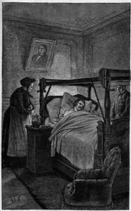 Honore de Balzac (1799-1850), a French writer, on his deathbed in 1850