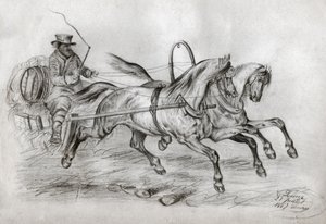 Horse car by French School