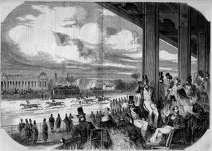 Horse Racing at the Chantilly Hippodrome in 1858 by French School