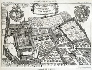 Horseman perspective of the Abbey of Saint Denis by French School