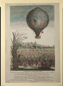 Hot-Air Balloon Experiment by the Montgolfier Brothers and Francois Pilatre de Rozier at Lyon, 19th January 1784 by French School